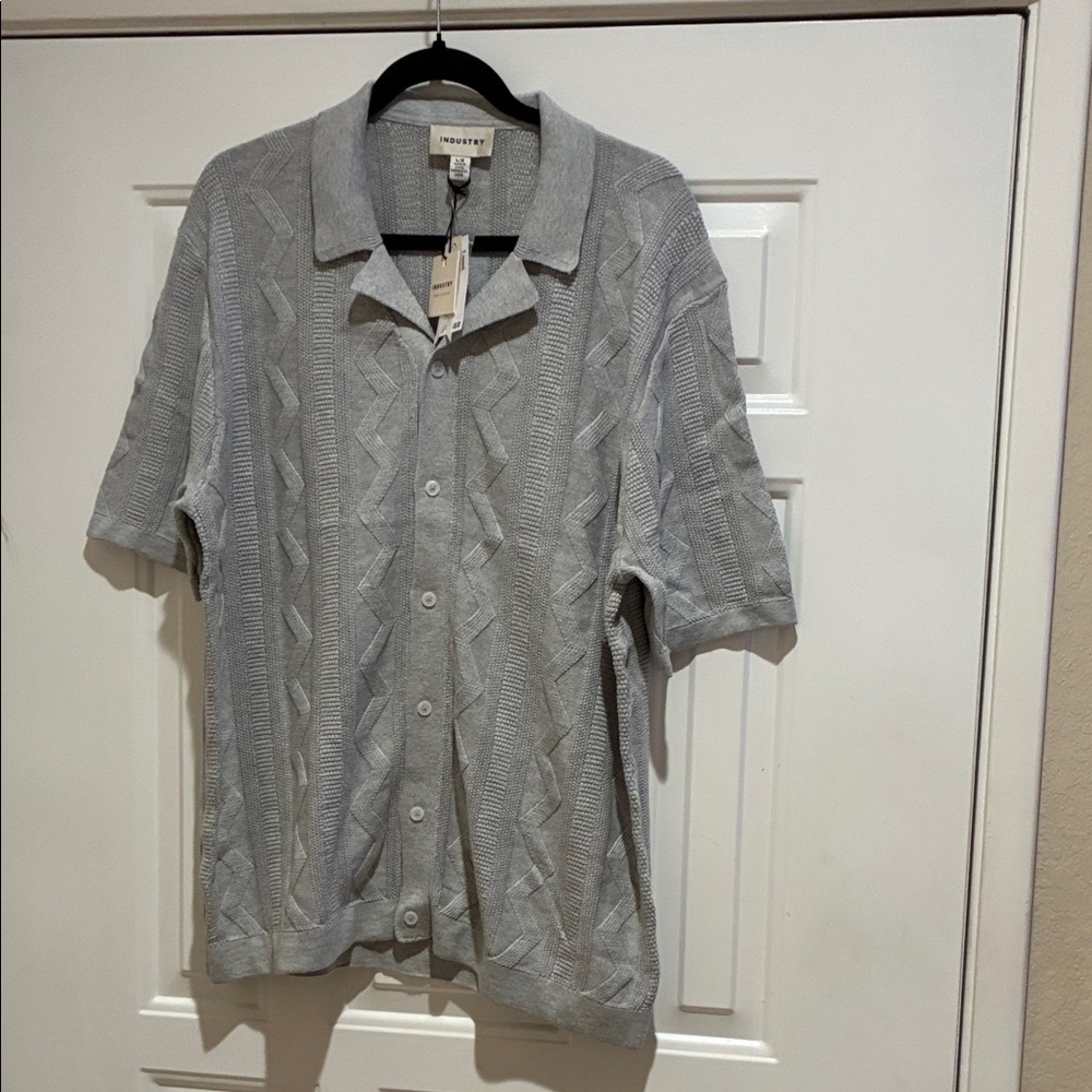 Industry Gray Textured Button-Up Shirt